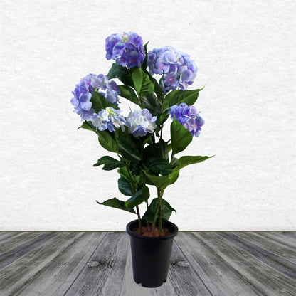 Blue Artificial Hydrangea Flowering Plant