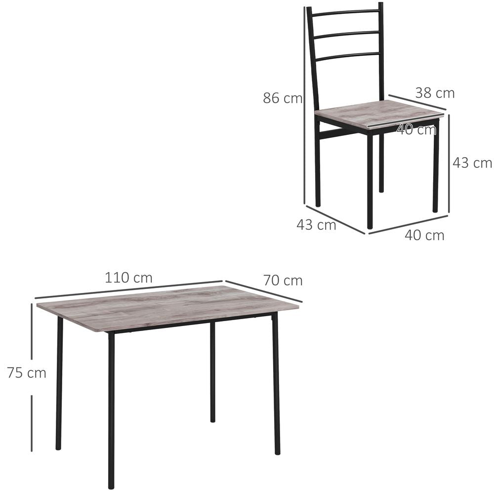 Space-Saving 5-Piece Dining Table and Chairs Set with 4 Chairs for Compact Dining Spaces