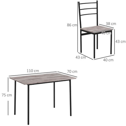 Space-Saving 5-Piece Dining Table and Chairs Set with 4 Chairs for Compact Dining Spaces