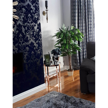 120cm Artificial Mango Tree Plant with Stylish Metal Planter for Home Decor