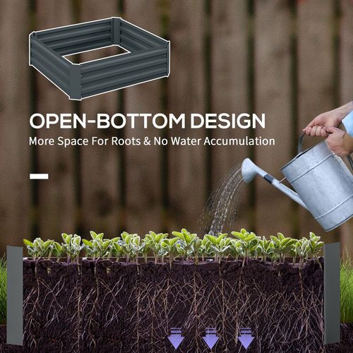 Galvanised Raised Garden Bed Set - 2 Easy-Setup Planter Boxes