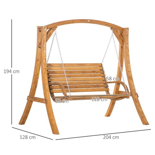 Stylish 2-Seater Wooden Garden Swing Chair for Cosy Outdoor Relaxation