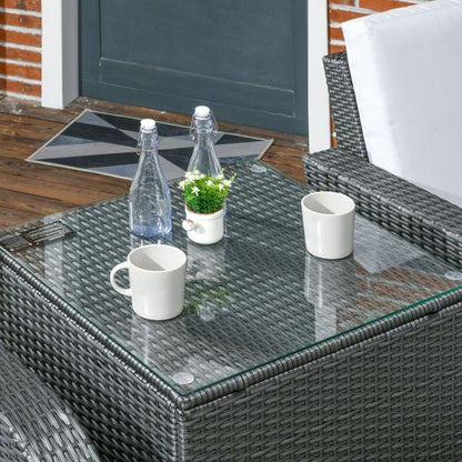 6-Piece Grey Rattan Garden Furniture Set - Stylish & Comfortable!