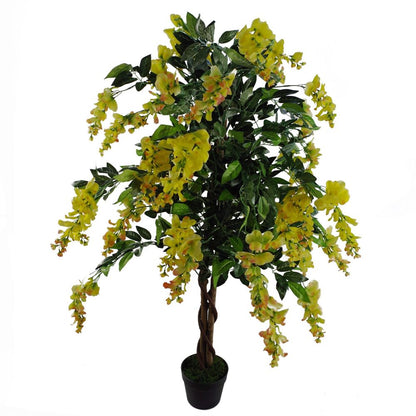 120cm Artificial Yellow Wisteria Tree - Gorgeous Faux Floral for Elegant Outdoor and Indoor Spaces