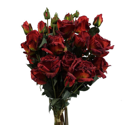 Red Rose Artificial Flower Sprays: 6x60cm, 24 Flowers & 18 Buds