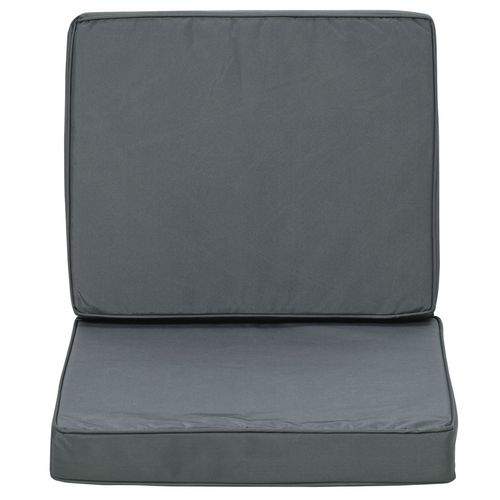 Transform Your Outdoor Space: Dark Grey Seat & Back Cushion Set