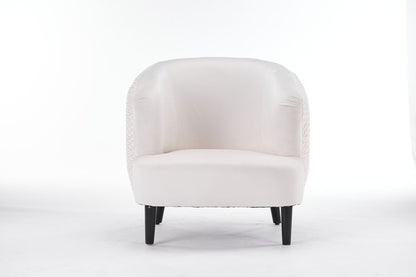 77cm Cream Velvet Armchair, Luxurious and Comfortable