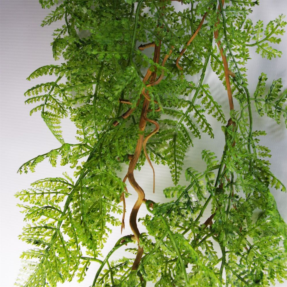 100cm Dark Green Hanging Maidenhair Fern Plant - Artificial Design