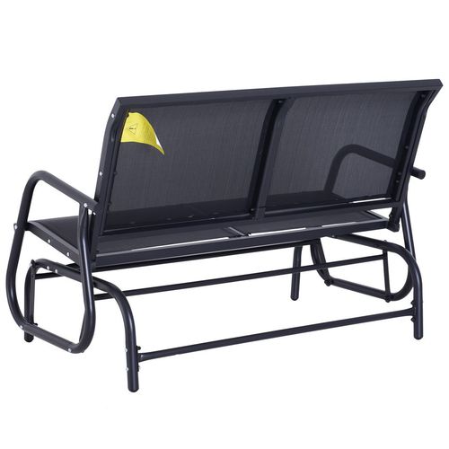 Luxurious Outdoor Double Swing Bench - Smooth Gliding Comfort in Black