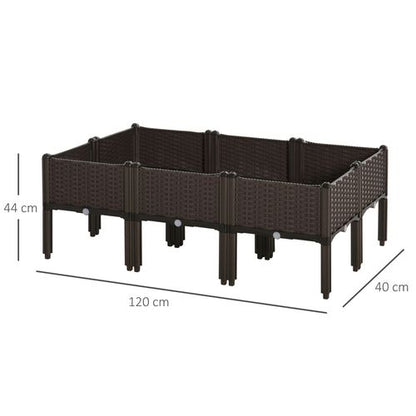 Stackable 6-Pc Raised Garden Bed Set with Drainage - Perfect for Small Spaces