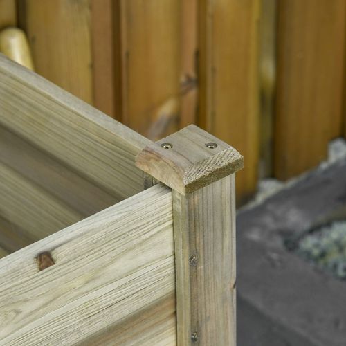 Elevated Wooden Garden Bed with Storage Shelf - Easy Planting Delight!