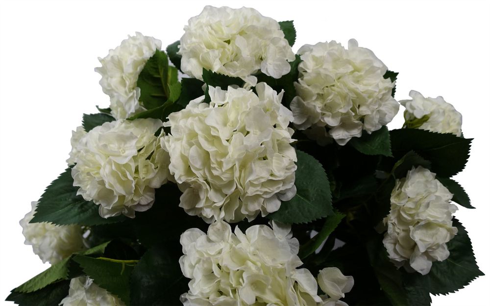 70cm Artificial White Hydrangea Bush Plant in Pot for Elegant Home Decor