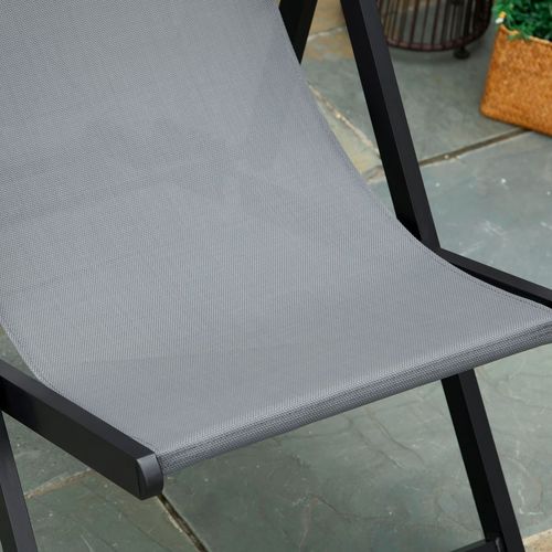 2-Pack Adjustable Patio Recliner Chairs - Grey Lounge Comfort