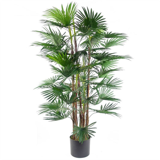 120cm Artificial Fan Palm Tree - Perfectly Crafted Faux Plant for Tropical Home Decor