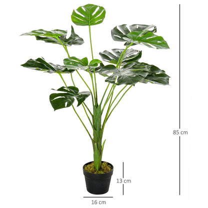 85cm Artificial Monstera Tree with 13 Leaves and Nursery Pot for Exotic Indoor Decor