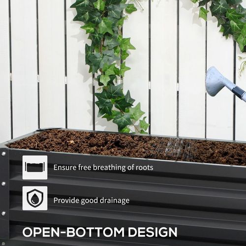 2-Tier Galvanized Metal Planter Box – Durable Gardening Solution