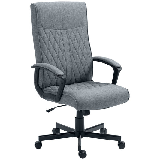 High-Back Office Chair with Adjustable Height and Swivel Wheels for Ease