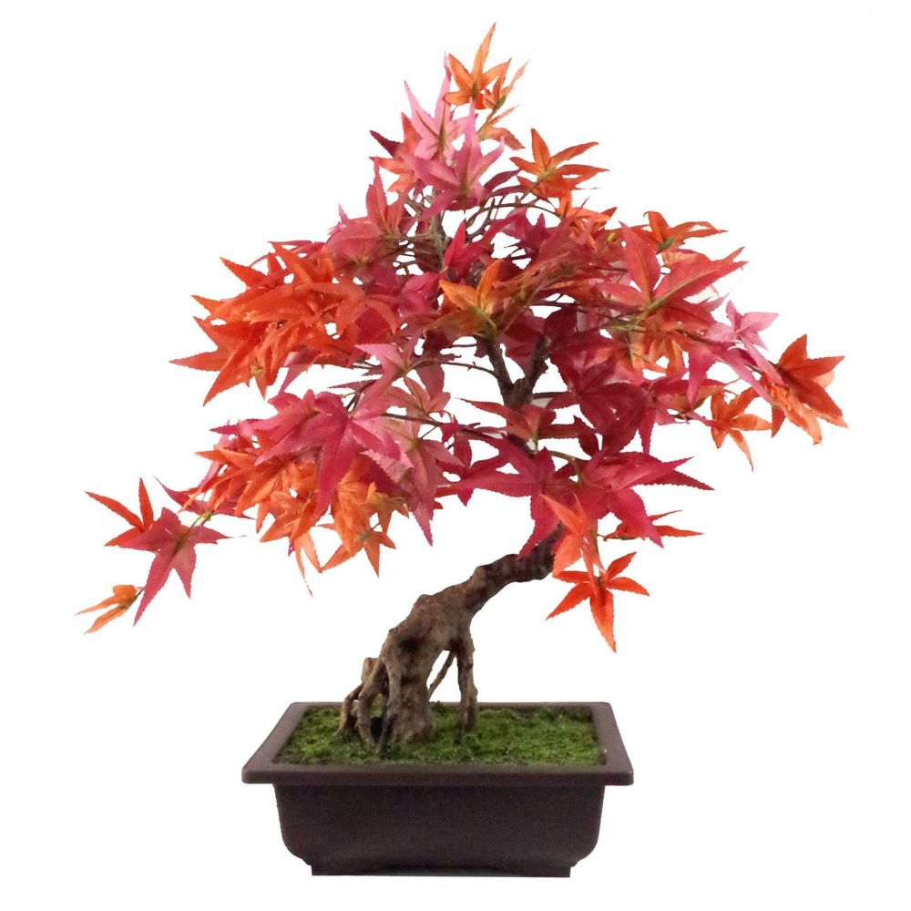 50cm Artificial Red Maple Bonsai Tree, Lifelike and Attractive