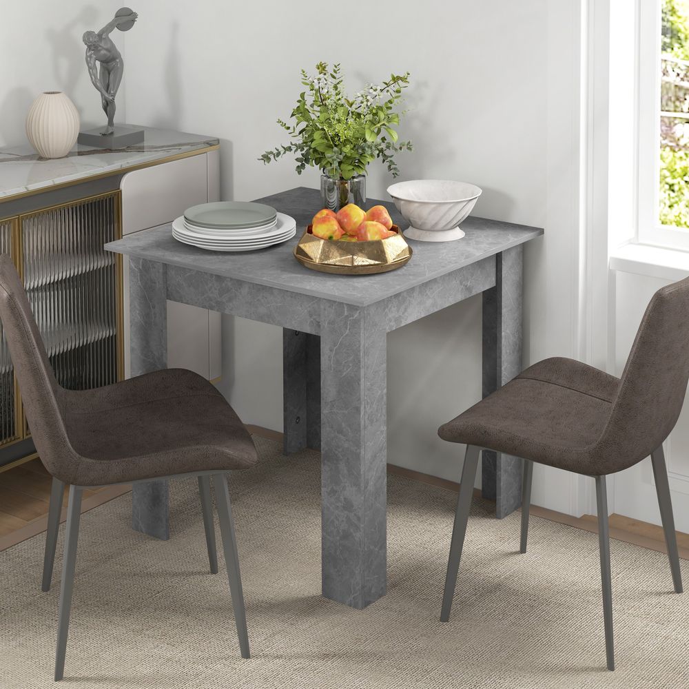Square Dining Table – Faux Cement Effect for Living Room or Dining Room