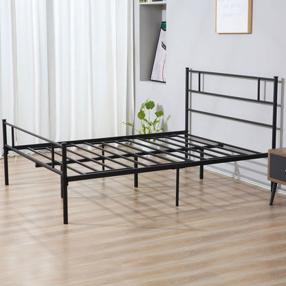 King-Sized Metal Bed Frame with Headboard and Footboard for Modern Bedrooms