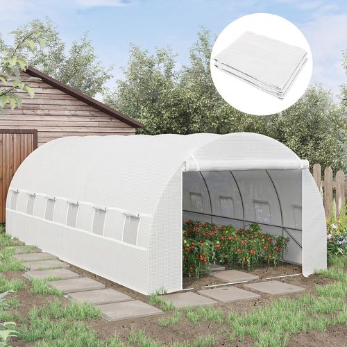 6x3x2m Greenhouse Replacement Cover ONLY for Tunnel Greenhouse White