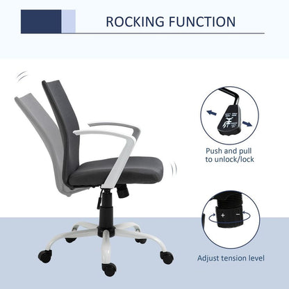 Dark Grey Linen Swivel Office Chair for Computer Desk and Home Study Tasks