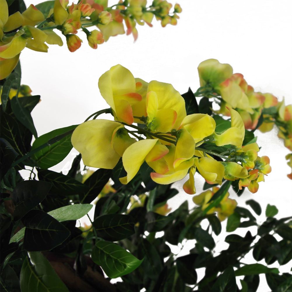 120cm Artificial Yellow Wisteria Tree - Gorgeous Faux Floral for Elegant Outdoor and Indoor Spaces