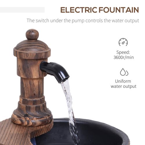 Rustic Barrel Water Pump Fountain - Enchant Your Garden Oasis!