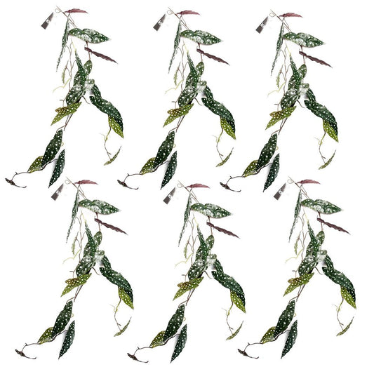 Set of 6 x 110cm Artificial Hanging Begonia Maculata - Spotted Design
