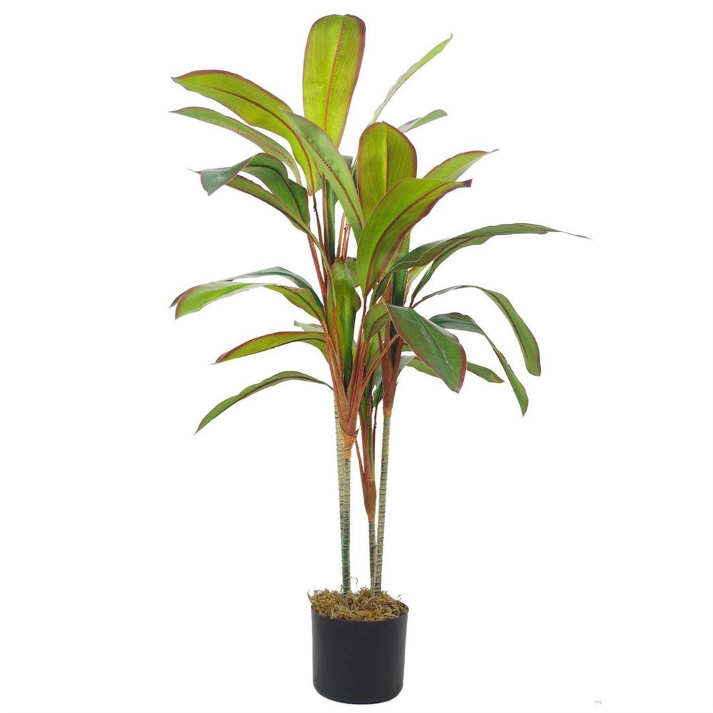 100cm Potted Artificial Dracaena Tropical Plant in Copper Metal Planter