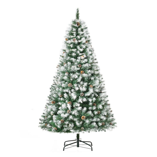 6ft Artificial Christmas Tree with Pine Cones - Automatic Open - Green