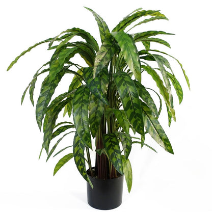 90cm Variegated Artificial Calathea Plant for Striking Indoor Aesthetics