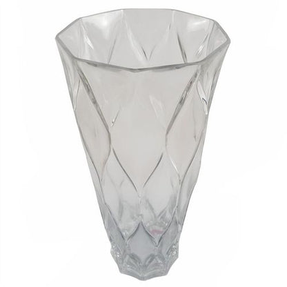 35cm Clear Chunky Ridged Glass Vase