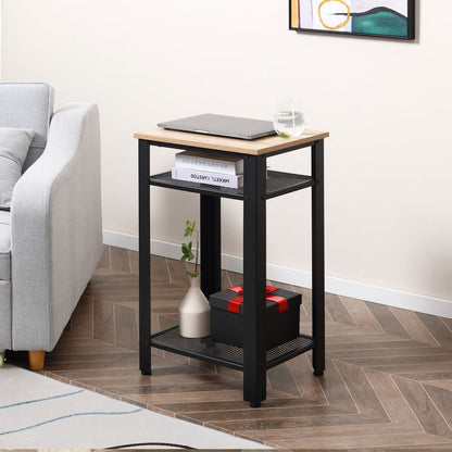 Modern Side Table with 2-Tier Shelves, Ideal for Bedroom or Living Room