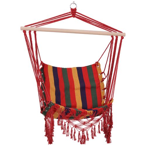 Vibrant Striped Hammock Chair - Indoor/Outdoor Comfort Swing