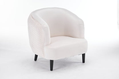 77cm Cream Velvet Armchair, Luxurious and Comfortable