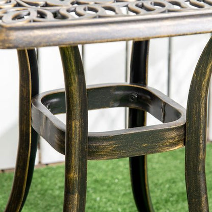 Elegant Aluminium Outdoor Side Table with Umbrella Hole - Bronze Finish