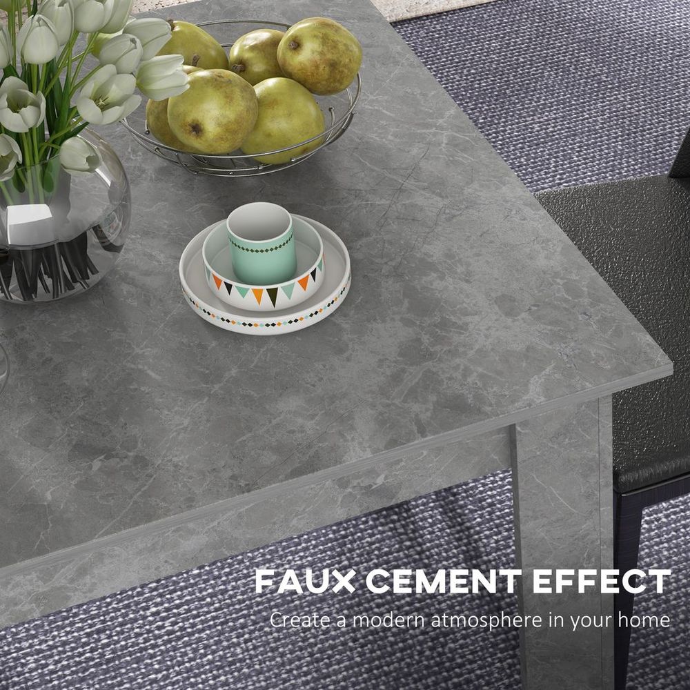 Square Dining Table – Faux Cement Effect for Living Room or Dining Room