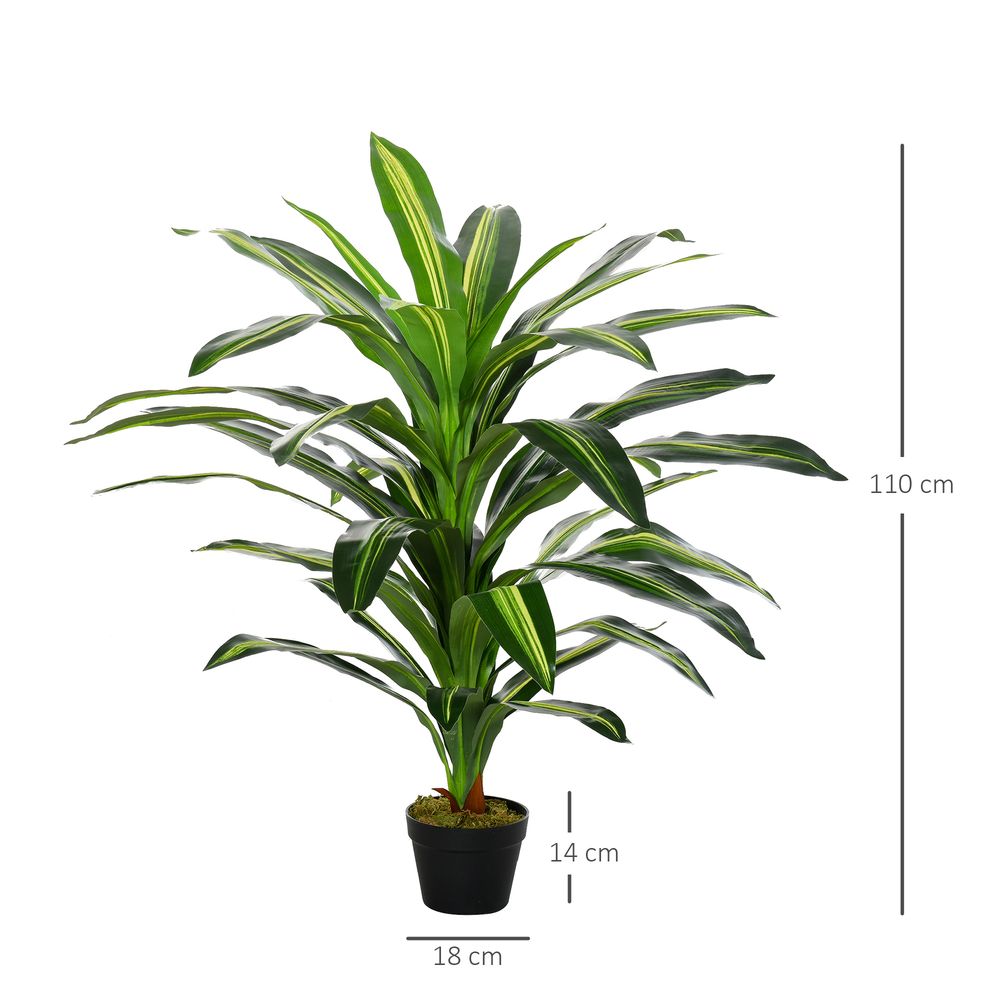 110cm Artificial Dracaena Tree with 40 Leaves - Decorative Plant for Modern Indoor Spaces