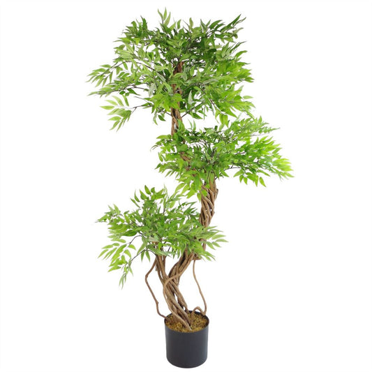 140cm Lifelike Artificial Japanese Fruticosa Ficus Tree for Indoor Aesthetics