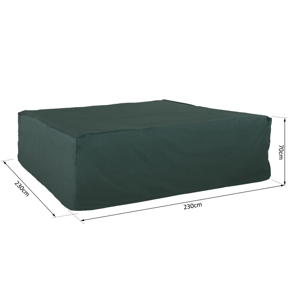 All-Weather 600D PVC Coated Square Furniture Cover - Green 230x230cm