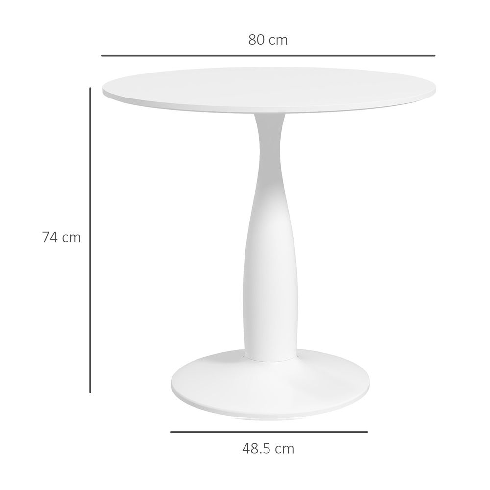 Round Dining Table with Steel Base for Living and Dining Rooms