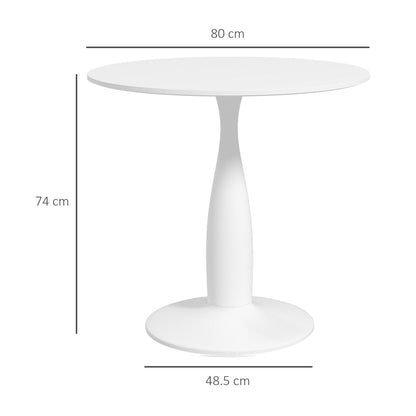 Round Dining Table with Steel Base for Living and Dining Rooms