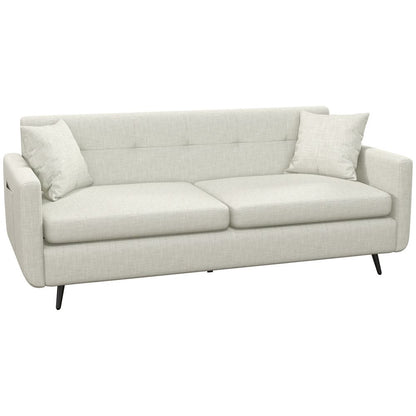 165cm Modern 2-Seater Sofa with Wood Legs and Pockets in Beige - Stylish Comfort for Living Rooms