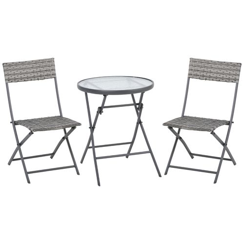 3-Piece Foldable Patio Wicker Bistro Set - Stylish & Durable!