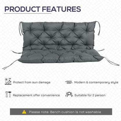 Deluxe 2-Seater Swing Chair Cushion - Waterproof Comfort Pad for Outdoor Bliss