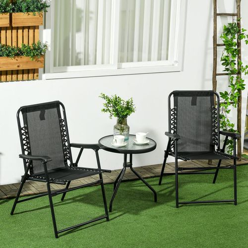 Portable Folding Patio Chairs - Lightweight Black Garden Loungers