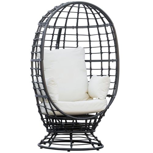 Ultimate Swivel Egg Chair – Stylish Rattan Patio Lounger with Plush Cushion