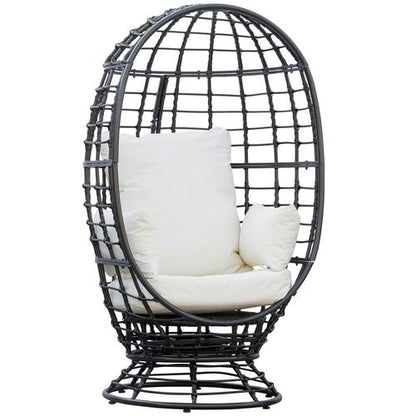 Ultimate Swivel Egg Chair – Stylish Rattan Patio Lounger with Plush Cushion