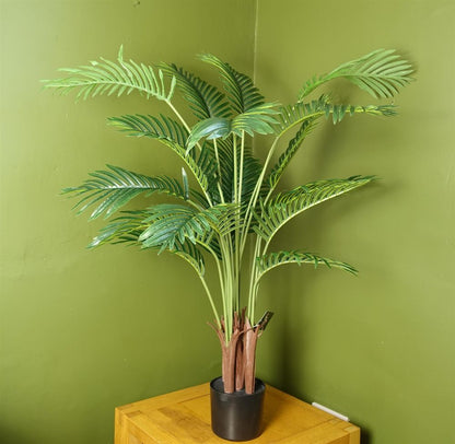 110cm Large Areca Palm Tree - Potted in Black Pot for Stylish Decor